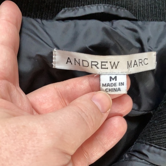 Andrew Marc longer length black coat size medium - Picture 3 of 10